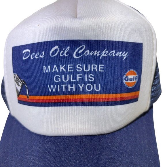 VTG Dees Oil Company Make Sure Gulf is with you Mens Snapback Mesh Truckers cap - Picture 2 of 9